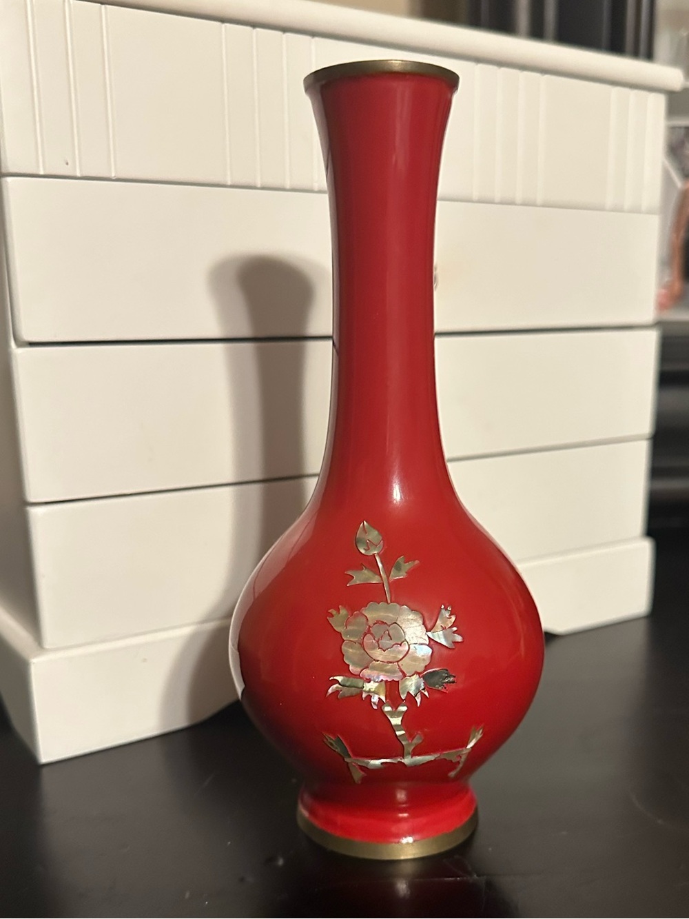 Vintage Korean bud vase mother of pearl